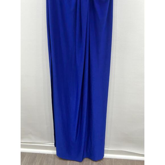 NWT Misa Los Angeles Womens Knotted Twist Evening Dress One Shoulder Blue Size L - Picture 6 of 12